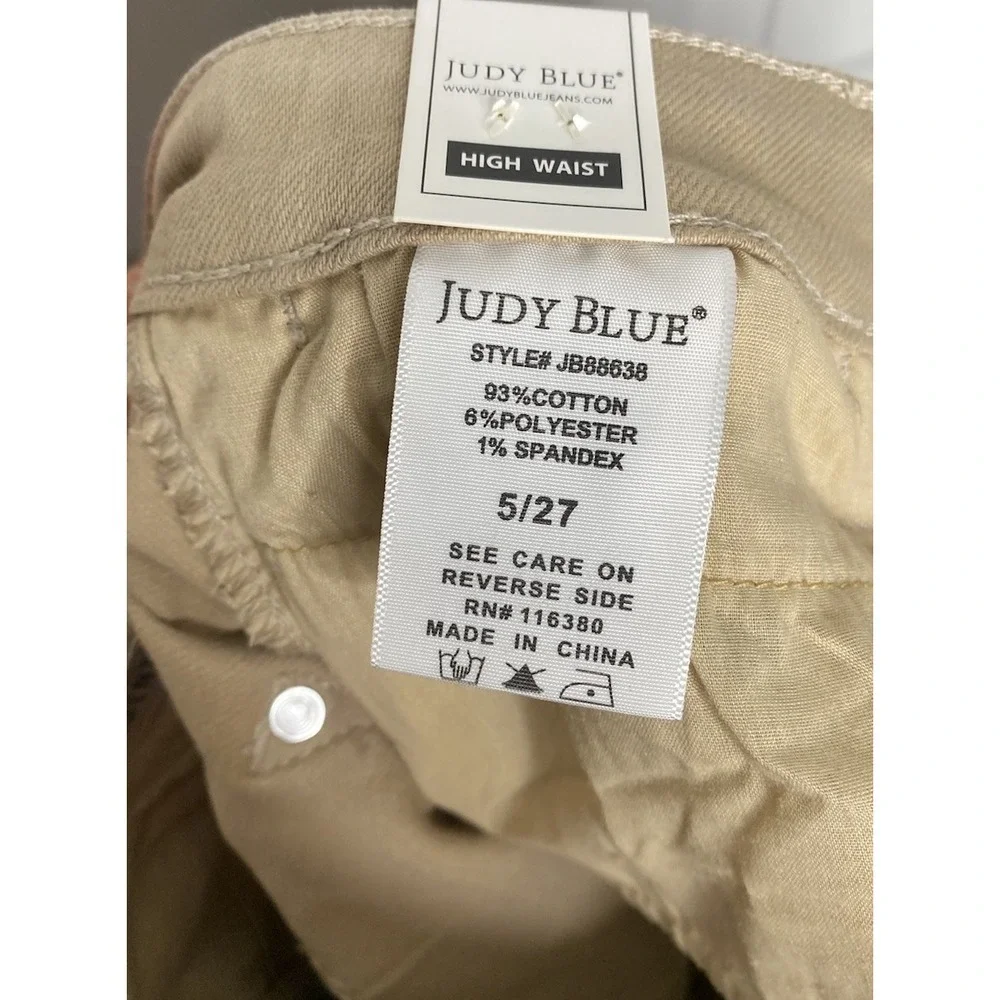 Judy Blue Women's Wide Leg High Waist Crop Jeans Khaki Garmet‎ Dyed 5/27 New - Picture 8 of 8